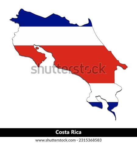 Costa Rica Country - Flag Map