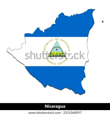 Nicaragua Country - Flag Map