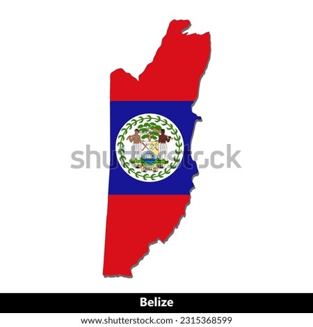 Belize Country - Flag Map