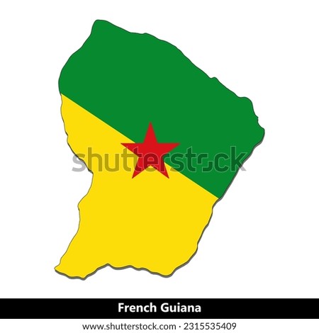 French Guiana Country - Flag Map