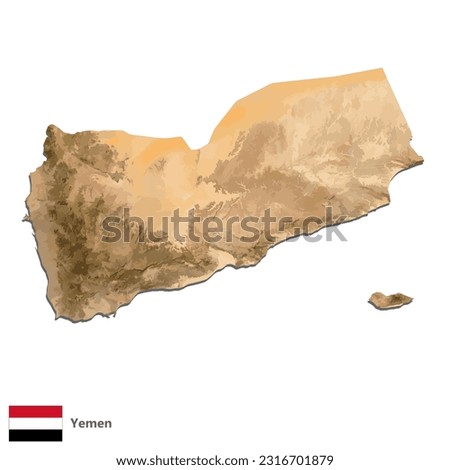 Yemen Topography Country  Map Vector