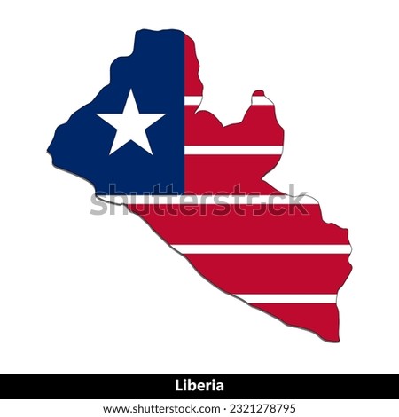 Liberia Country - Flag Map