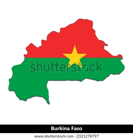 Burkina Faso Country - Flag Map