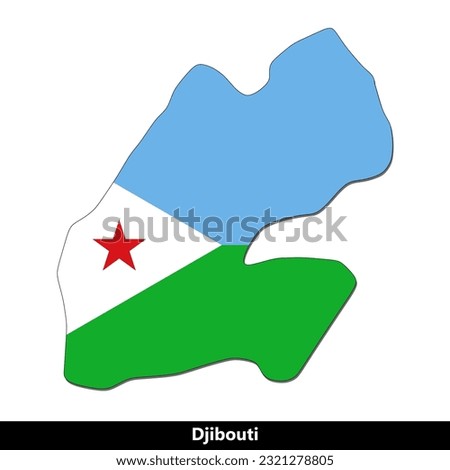 Djibouti Country - Flag Map