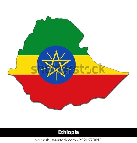 Ethiopia Country - Flag Map