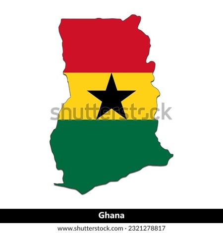 Ghana Country - Flag Map