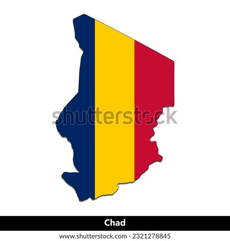 Chad Country - Flag Map