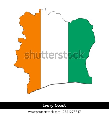 Ivory Coast Country - Flag Map