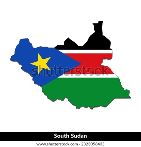 South Sudan Country - Flag Map