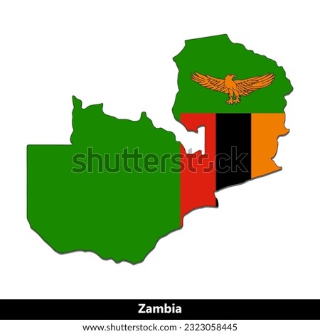 Zambia Country - Flag Map