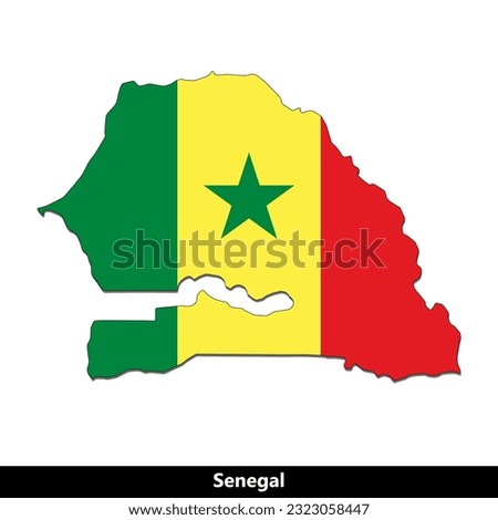 Senegal Country - Flag Map