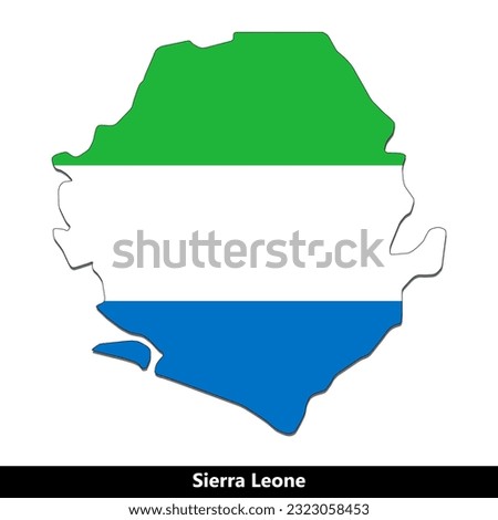 Sierra Leone Country - Flag Map