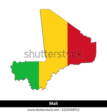 Mali Country - Flag Map