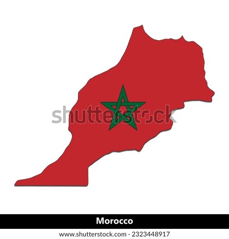 Morocco Country - Flag Map