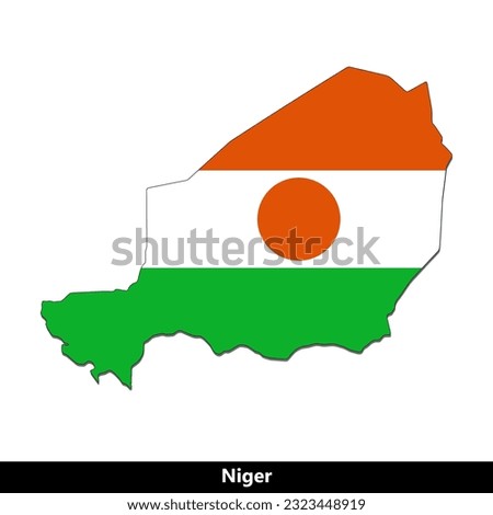 Niger Country - Flag Map