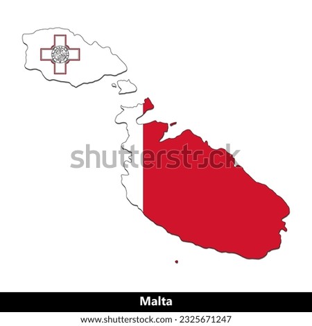 Malta Country - Flag Map