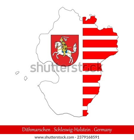 Dithmarschen Flag - Schleswig-Holstein,Germany (EPS)