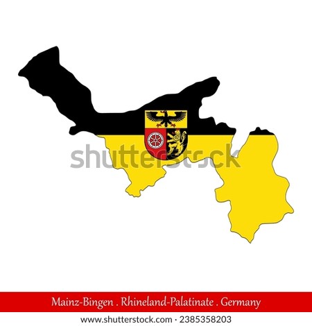 Mainz-Bingen Flag - Rhineland-Palatinate,Germany (EPS)