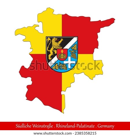 Südliche Weinstraße Flag - Rhineland-Palatinate,Germany (EPS)