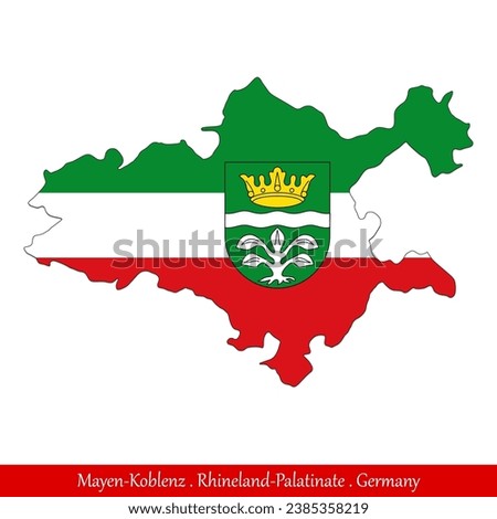 Mayen-Koblenz Flag - Rhineland-Palatinate,Germany (EPS)