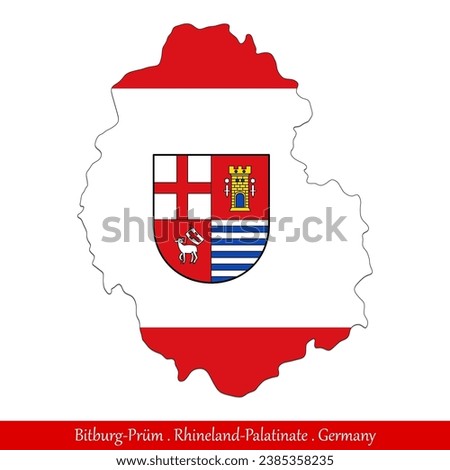 Bitburg-Prüm Flag - Rhineland-Palatinate,Germany (EPS)