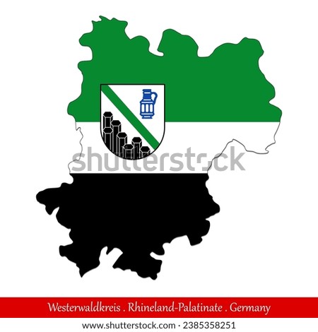 Westerwaldkreis Flag - Rhineland-Palatinate,Germany (EPS)