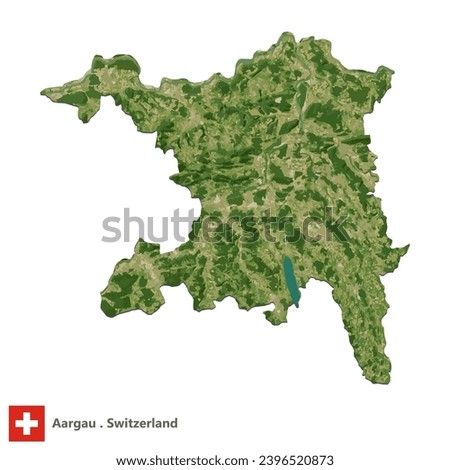 Aargau,Canton of Switzerland Topographic Map (EPS)