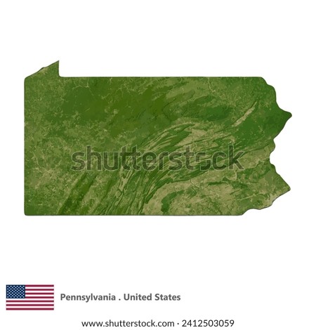 Pennsylvania, States of America Topographic Map (EPS)