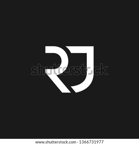 RJ or R J letter alphabet logo design in vector format.