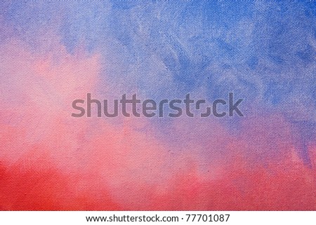 Canvas texture painted with gradient colors background.