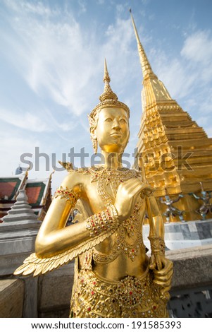 Golden Angle at Wat Phra Kaeo, Temple of the Emerald Buddha and the home of the Thai King.