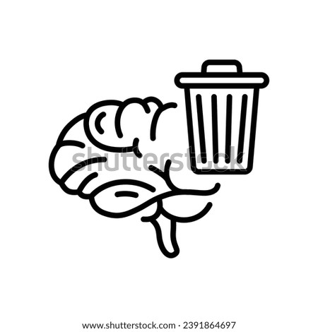 Line style icon for Brain trash can