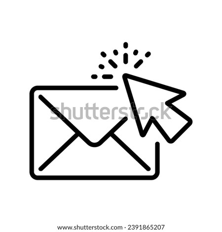 Email icon with pointer or arrow in line style