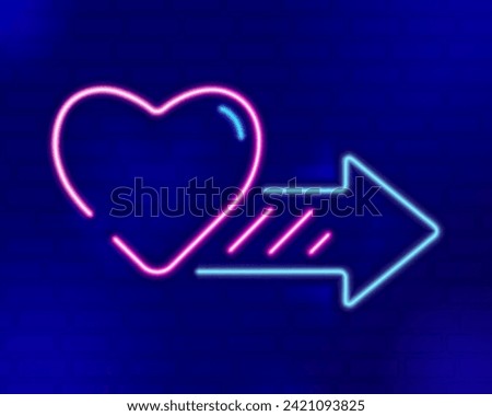 love light line neon with shiny next arrow sign to direct to locations such as hotels, dinner restaurants, bars. Designed for poster, promotion, brochure, flyer. Vector illustration