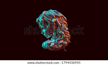 Similar – Image, Stock Photo Moody portrait in orange tones of a white woman