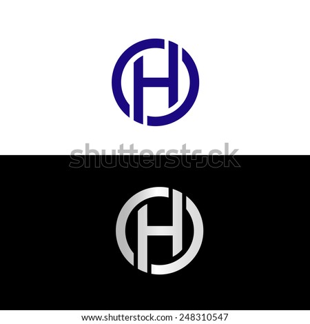 Blue capital letter H placed in circle