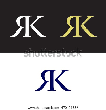 Initials with letter R and letter K Stok fotoğraf © 
