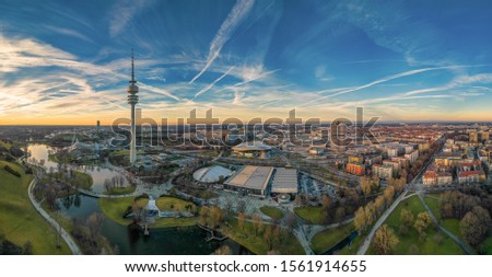 Similar – Image, Stock Photo The impressive skyline of the Brandenburg Gate in the evening light. With white blue clouds.