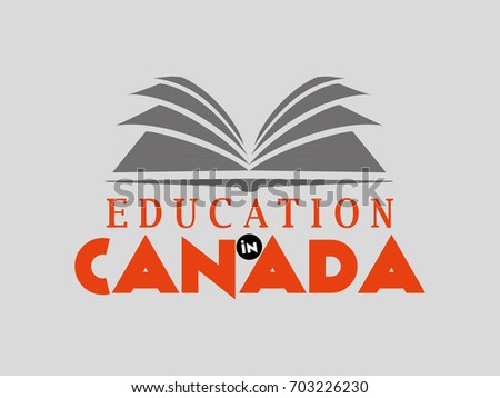 Education in Canada. Canada University education, vector logo template