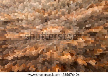 abstract cube background, tree in the garden.