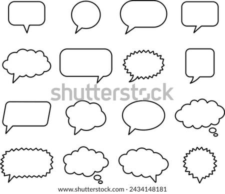  Speech Bubbles and Communication.Talk bubble. Cloud speech bubbles collection. Vector