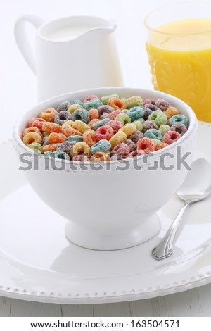 delicious and nutritious sweet, cereal loops, healthy and funny addition to kids breakfast.