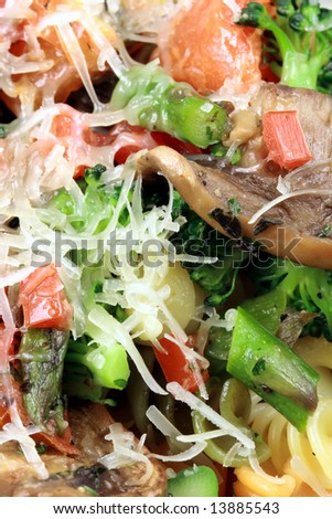 fresh veggies pasta close up  made with prime ingredients