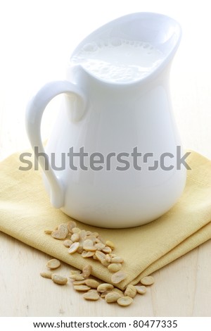 fresh and healthy soy milk jar made with organic soybeans