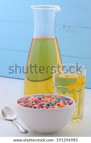delicious and nutritious, cereal loops, with healthy organic milk