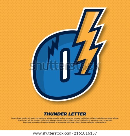 Thunder esport with initial letter O logo illustration, thunder catcher, lighting esport logo