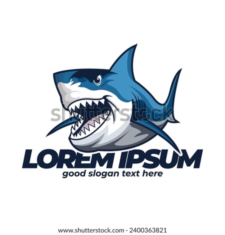 Shark megalodon mascot, Danger shark cartoon logo mascot, shark icon design, sea ocean fish