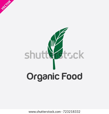 organic food logo icon vector.