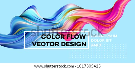 Modern colorful flow poster. Wave Liquid shape in blue color background. Art design for your design project. Vector illustration EPS10 ストックフォト © 