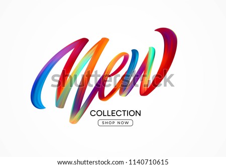 Calligraphy New collection. Colorful modern flow lettering. Vector illustration EPS10